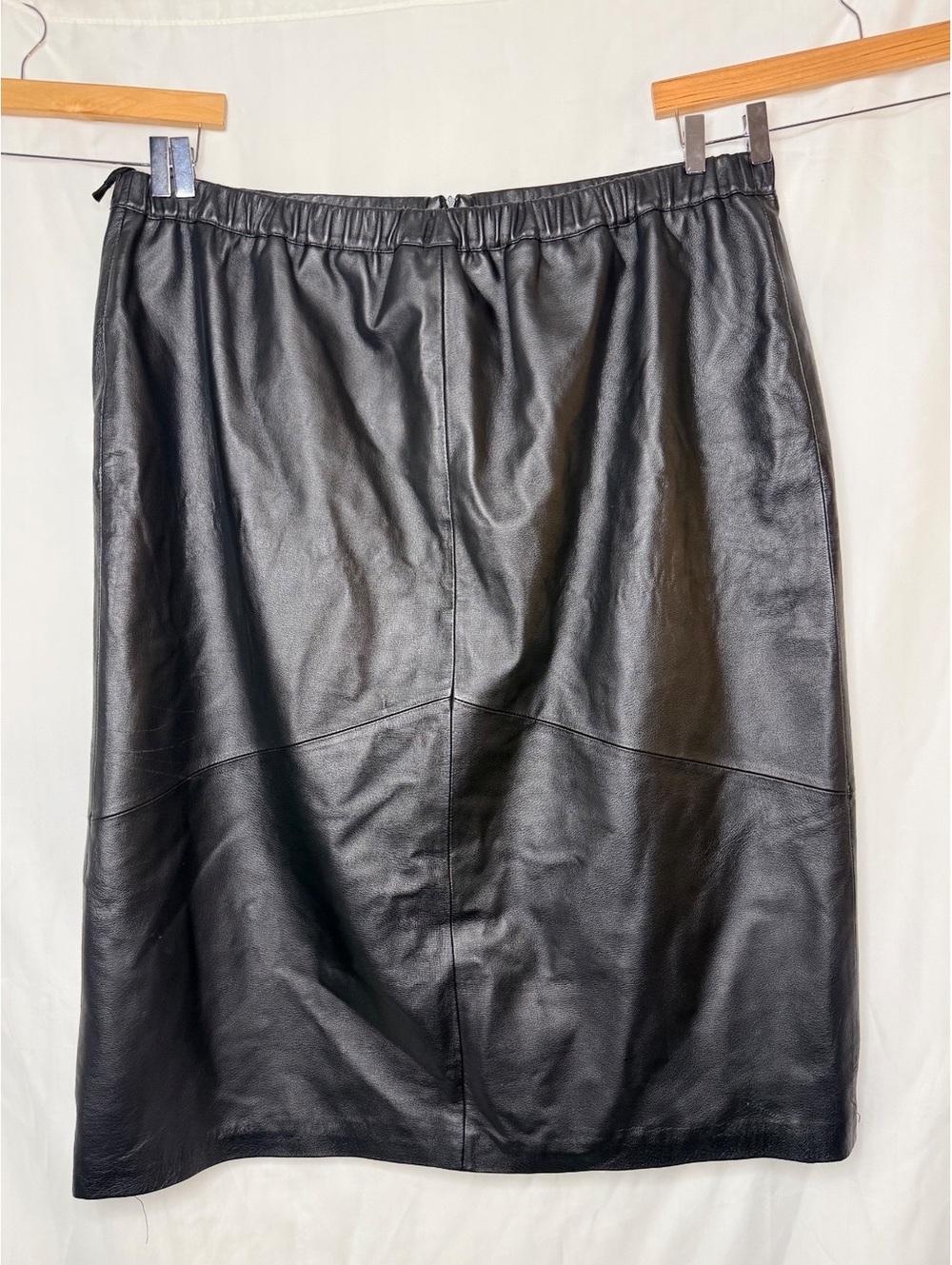 Vintage 90s CBO New York Genuine Leather A-Line Midi Skirt 3X
